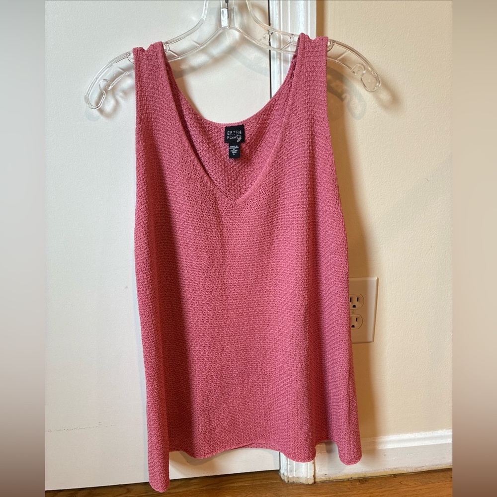 Eileen Fisher sleeveless knit top tunic length L